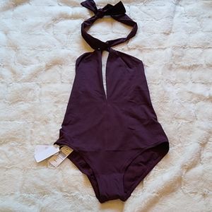 Purple one piece swimsuit